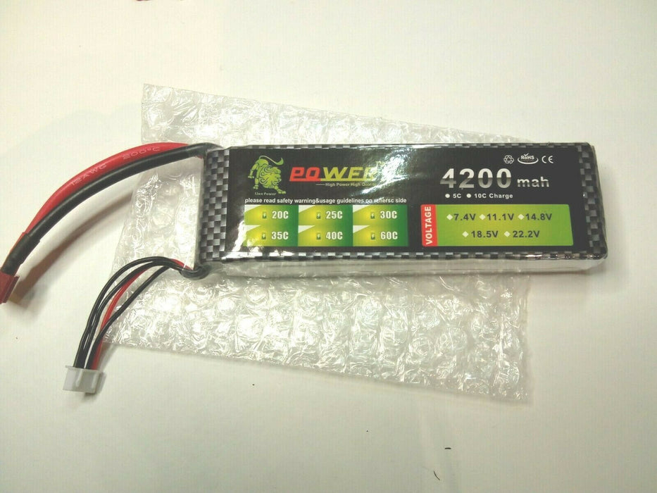 LION POWER 11.1V 4200Mah 40C W/Deans - 4200SC403SDEAN RC BOAT PLANE TANK