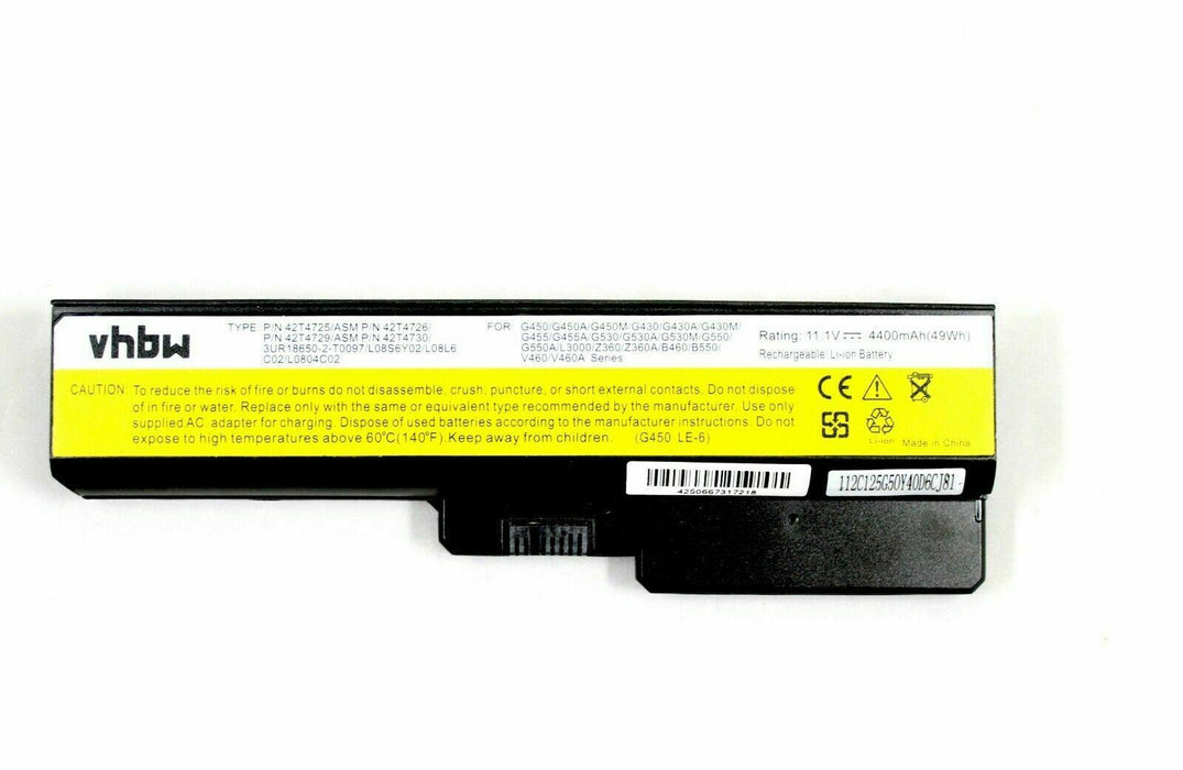 LAPTOP BATTERY 11.1V 4400mAh BLACK FOR IBM Lenovo 57Y6455 / L08S6Y21 / L09C6Y02