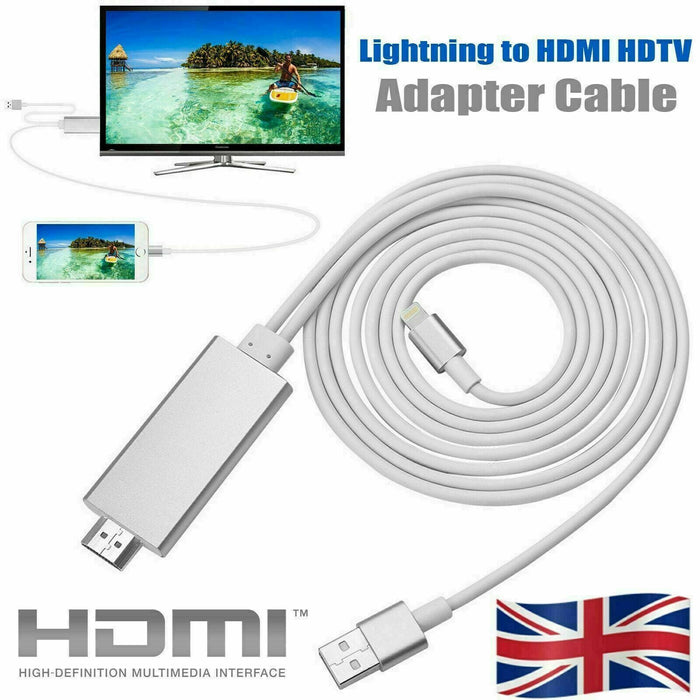 Lightning to HDMI Cable 2M TV AV Adapter Charger For iPad Air iPhone 11 X XS 8 7