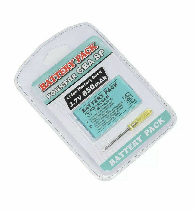 Gameboy Advance SP Replacement Battery High Quality 850mAh Rechargeable + Tool