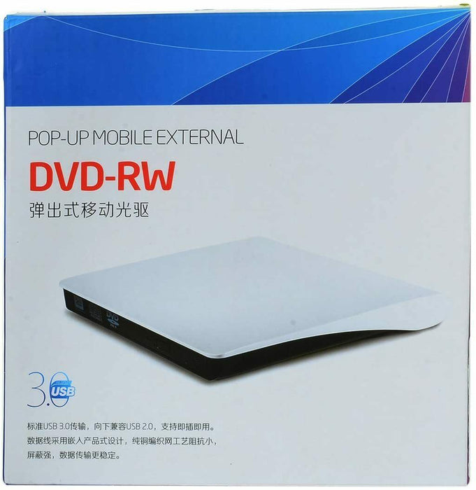 Super Slim USB 3.0 POP-UP Mobile External DVD-RW ODD Drive for Laptop/PC - Black