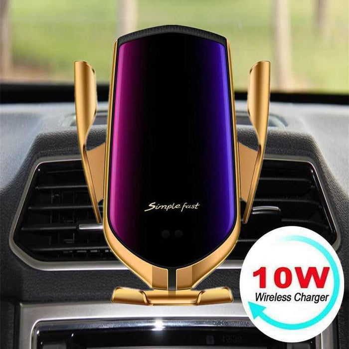 10W Wireless Charger Infrared Sensor Air Vent Car Phone Holder Car Phone Mount