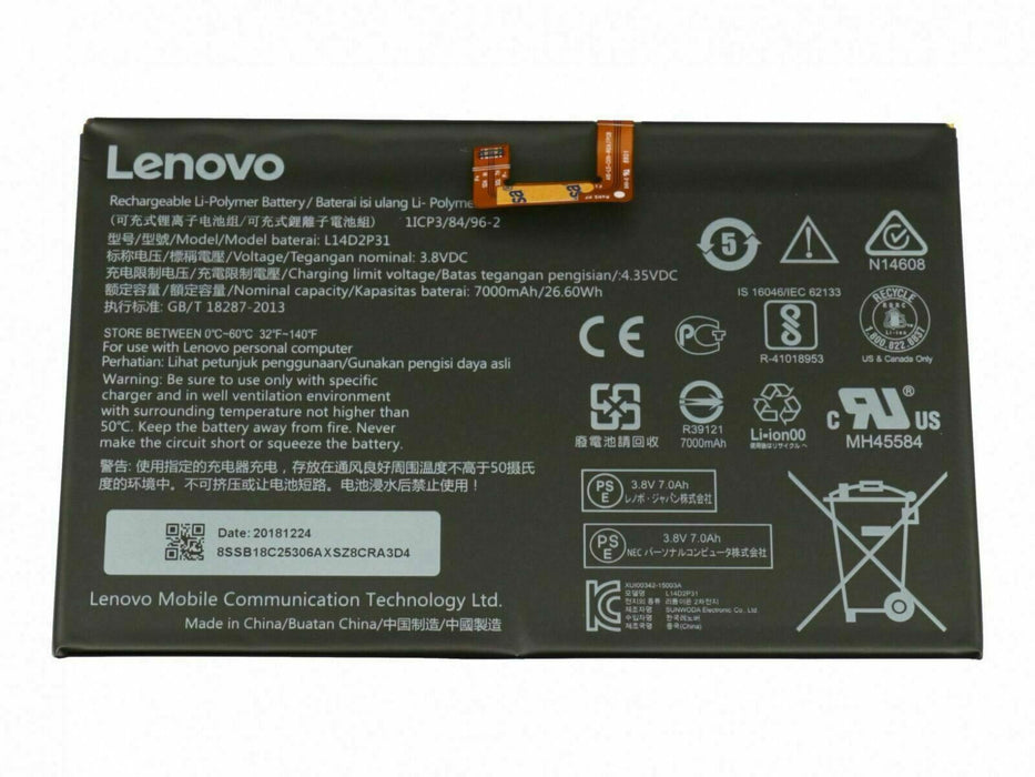 L14D2P31 26.60Wh New Battery For Lenovo TAB 2 A10-30 TB2-X30F TB2-X30L TB2-X30M