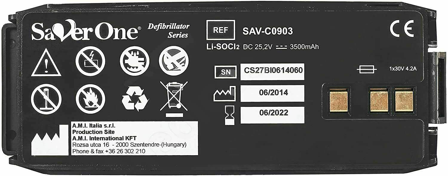 Non-Rechargeable LiMnO2 Battery for Saver One and Saver One D Defib SAV-C0903