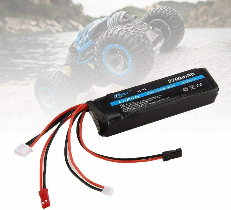 Comomingo BQY 11.1V 2200mAh 8C 3S 1P Lipo Battery JST JR Plug for RC Drone Car B