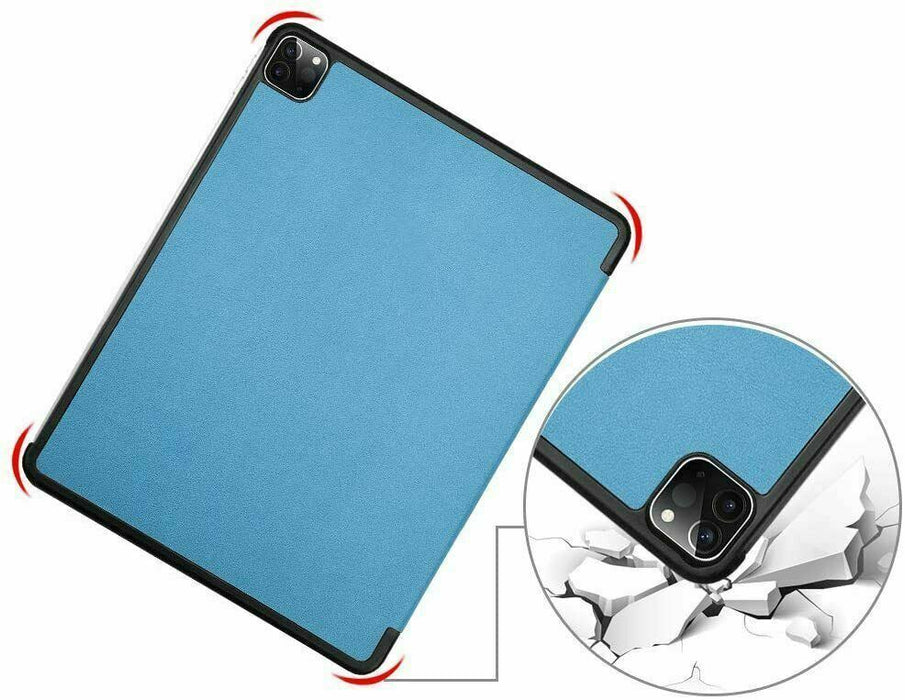 TECHGEAR iPad Pro 12.9" 2020 Slim Smart Case Tri-fold Stand Cover - LIGHT BLUE