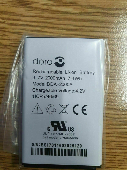 Replacement DORO BDA-2000A BATTERY FOR LIBERTO 825 2000mAh