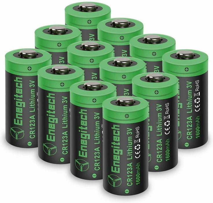 CR123A 3V Lithium Battery - 6 Pack 1600mah CR123 Battery Enegitech