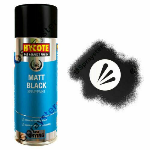 Hycote Matt Black Spray Paint Fast Drying  - 400ml x 2