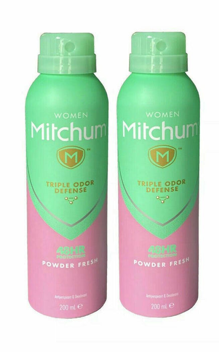 Mitchum Woman Deodorant Spray Shower Fresh Triple Odor Defense 200ml x2