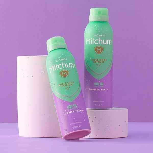 Mitchum Woman Deodorant Spray Shower Fresh Triple Odor Defense 200ml x2