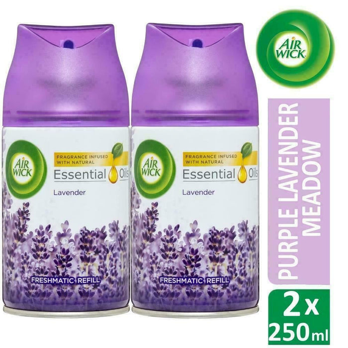 Air Wick Purple Lavender Meadow Freshmatic Max Refill  250ml Automatic Spray x2