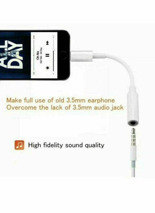 iPhone 13/12/11/XR UK Adapter Cable Headphone Jack Audio Earphone 3.5mm AUX