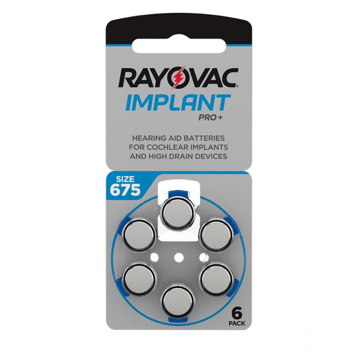 Rayovac Implant Pro Size 675 Mf PR44 Hearing Aid Battery 12 cells (2 pack of 6)