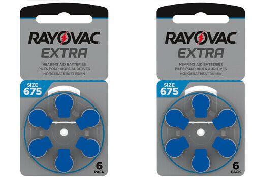 Rayovac Extra Size 675 Mf PR44 Hearing Aid Battery 1.45v 12 cells (2 pack of 6)