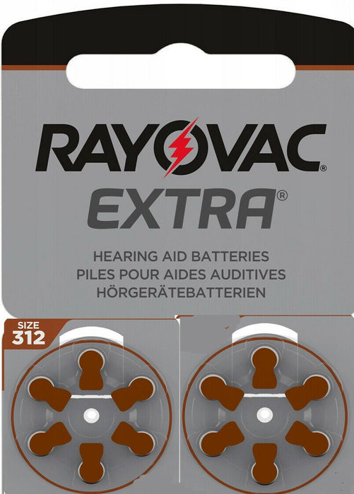 RAYOVAC EXTRA SIZE 312 MF PR41 HEARING AID BATTERIES 1.45V 12 CELLS