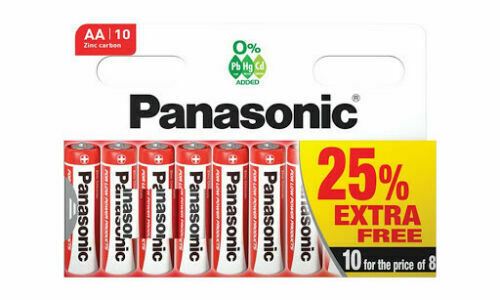 20 x AA PANASONIC Zinc Carbon Batteries 1.5V R6