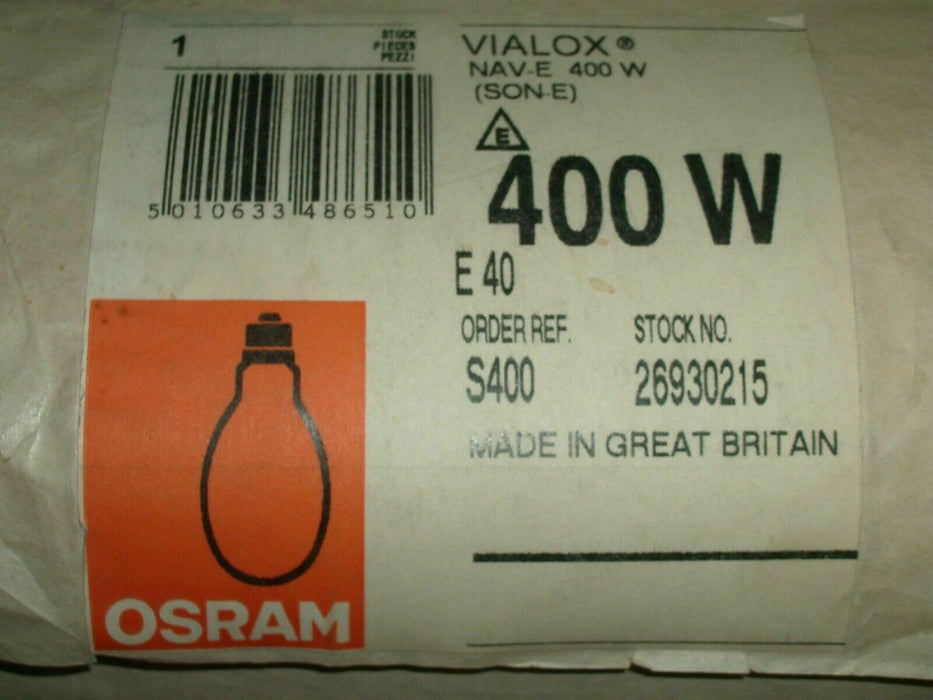 400w E40 Vialox NAV-E SON-E High Pressure Frosted make Osram S400