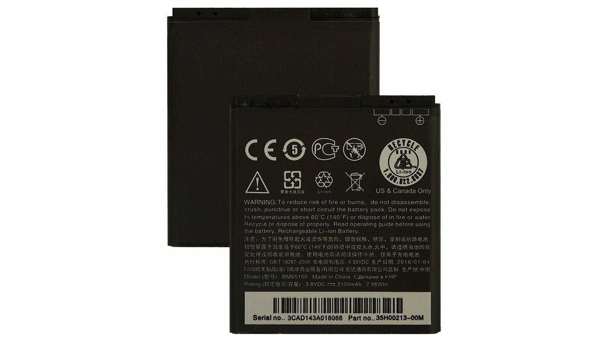 Genuine HTC BM65100 Battery 2100mAh 3.8V 7.98Wh For Desire 700 E1 603E 510 601