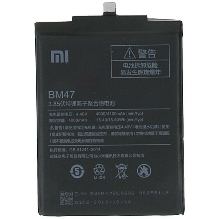 COMPATIBLE BATTERY FOR XIAOMI MI REDMI 3 3S 3X 4X PRO BM47 4100 MAH