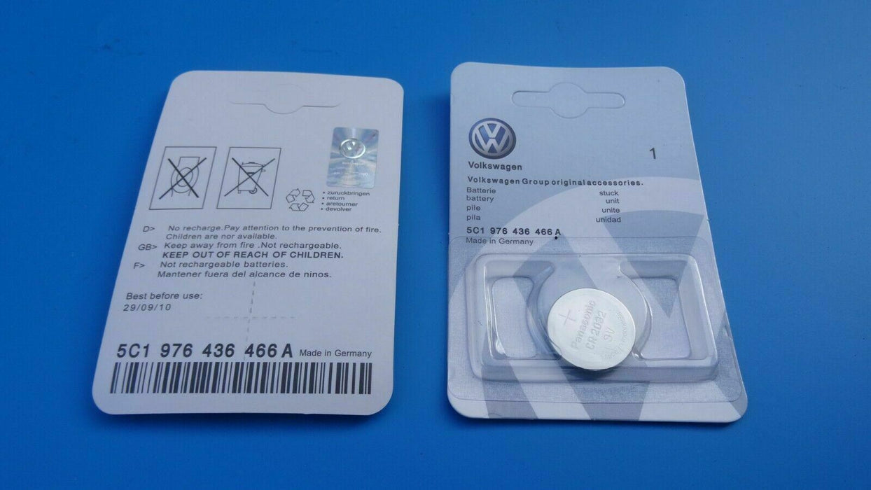 VOLKSWAGEN CR2025 SHARAN, T-CROSS, T-ROC, TARO KEY FOB / REMOTE GENUINE BATTERY