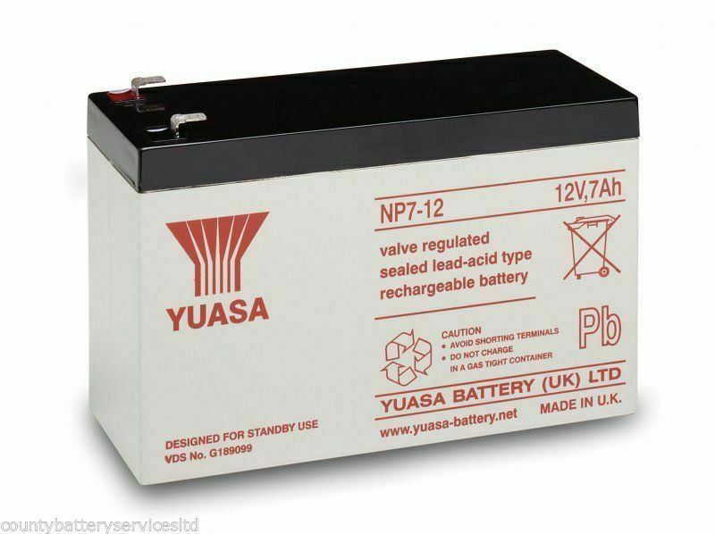 GENUINE YUASA 12 VOLT 7AH BURGLAR ALARM BATTERY RECHARGEABLE BATTERY (12V 7AH )