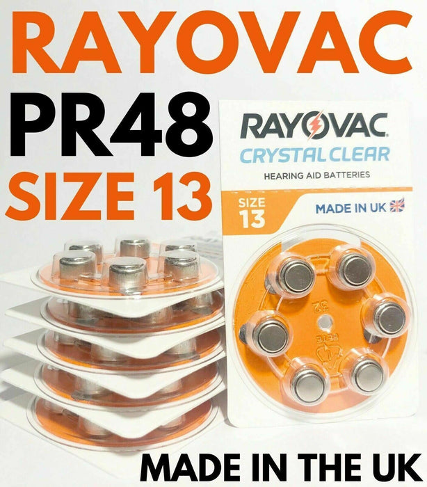 12 Rayovac Crystal Clear Plus Hearing Aid Batteries Size 13 PR48 1.45V     ☆☆☆☆☆