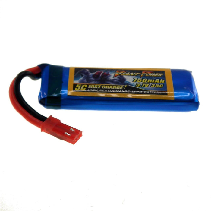 3.7V 750mAh 35C/70C LiPO RC Battery long, JST Giant Power