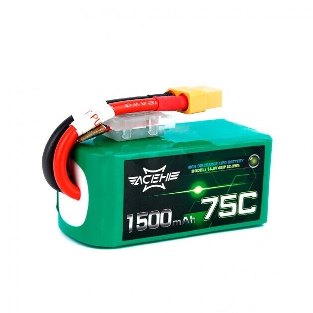 Acehe 1500mAh 4S 75C RC Battery LiPo 14.8v 22.2Wh