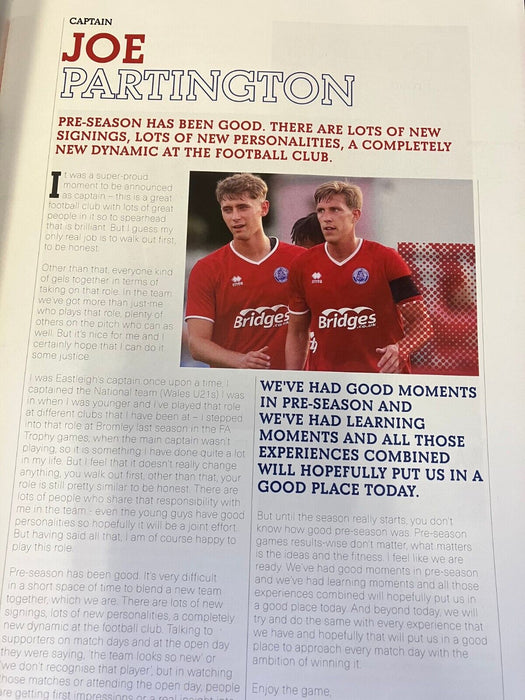 Aldershot fc vs Solihull moors 2022 - Official Match Programme - 6/9/22