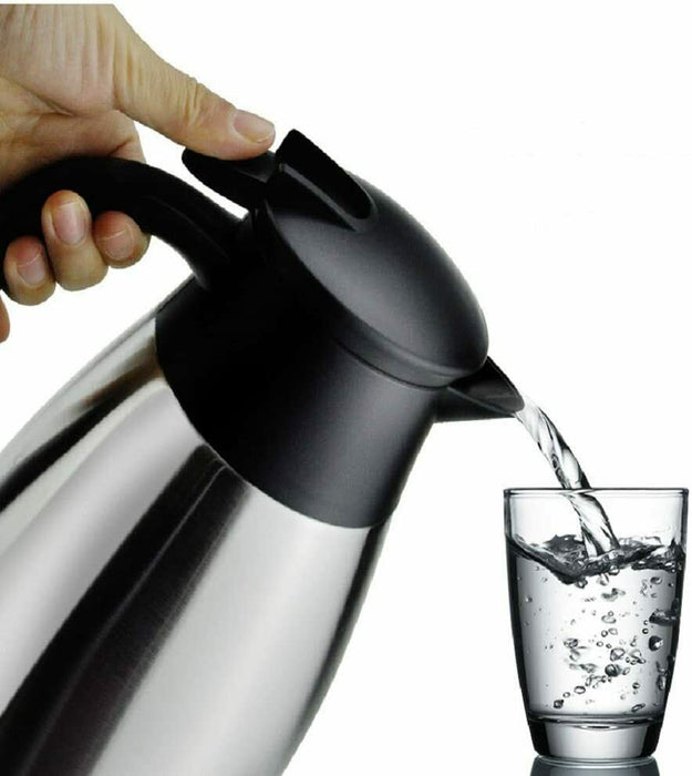 Trusber 2 L Stainless Steel Coffee Jug, Elegant Design, Non Drip, Anti-Burn