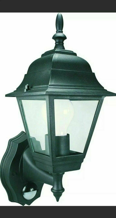 Wall Light Lantern Black Traditional Outside External PIR Motion Movement Sensor