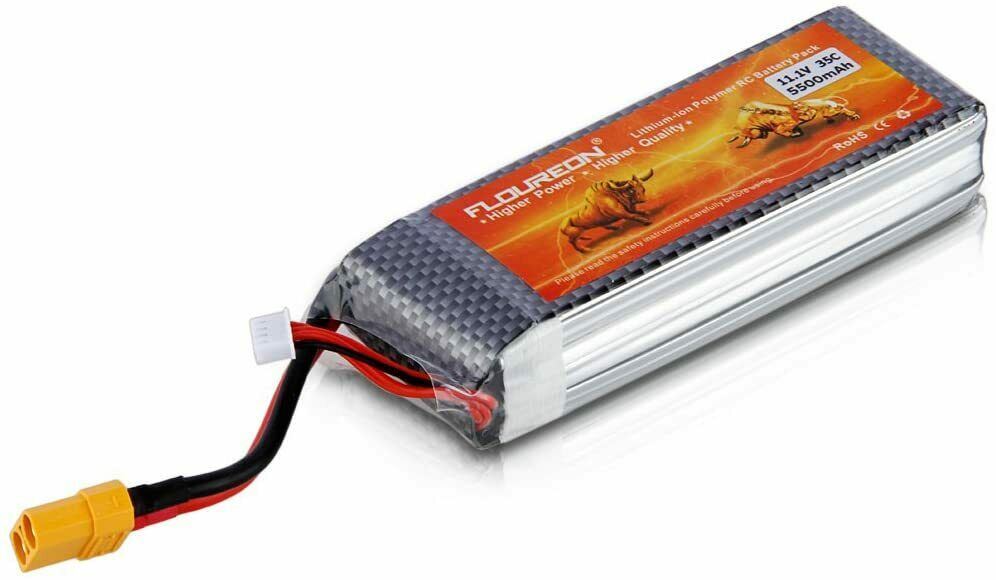 1PC Floureon 11.1V 5500mAh 35C 3S Lipo High Power Battery