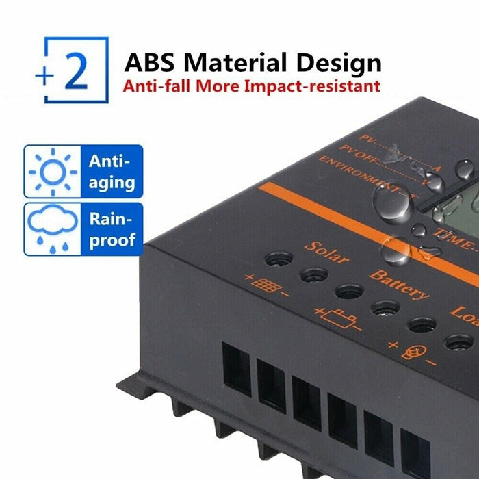 12V/24V 80A PWM Solar Controller LCD Function 5V DC Solar Panel Battery Charge R