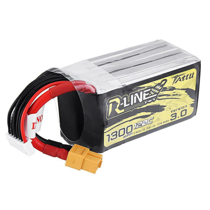 Tattu R-Line Version 3.0 1300mAh 22.2V 120C 6S1P Lipo Battery Pack w/XT60 Plug