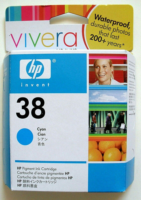 HP 38 27ml Cyan New Photosmart Pro B8850 B9180 Ink Cartridge Feb 2014