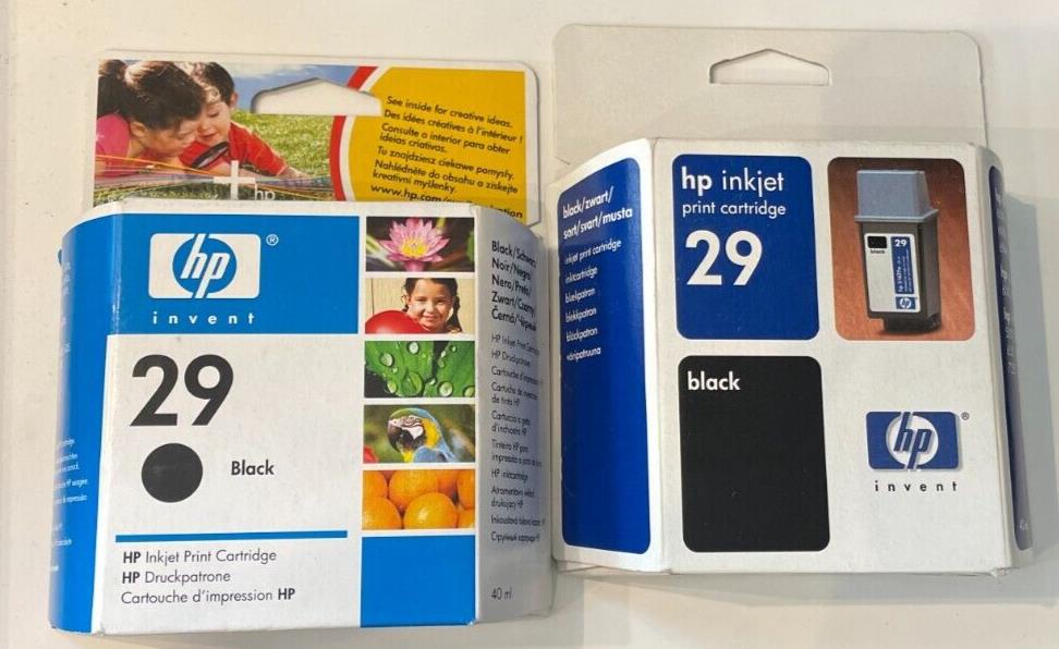 2 X Genuine HP 29 Black Ink Cartridges