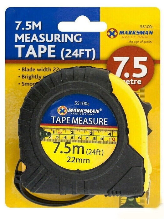 7.5M Tape Measure 25FT Heavy Duty Industrial 25mm Width Smooth Blade Recoil