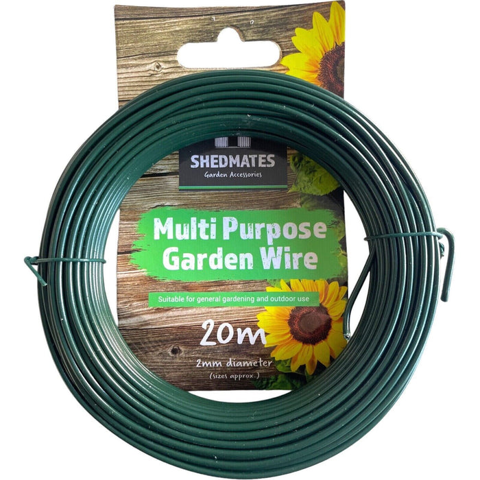 20m Garden Wire 2mm Strong Bendy Multi Purpose Green Plant Tie Support Holder