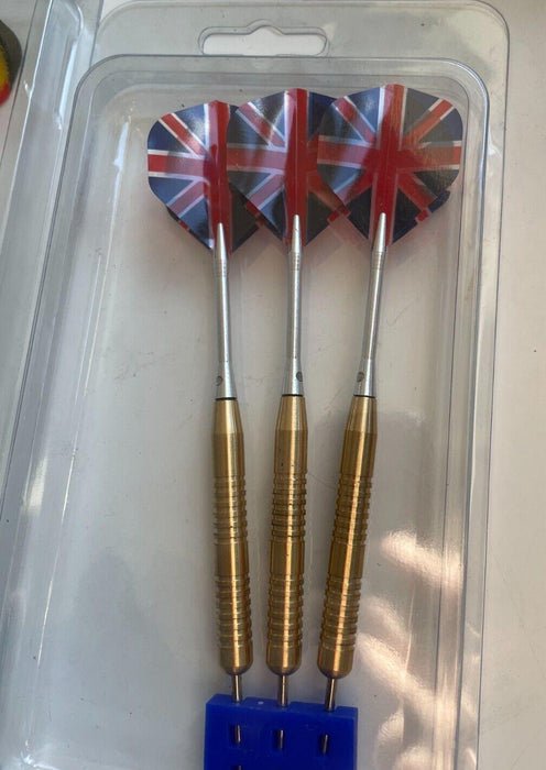 6 pcs / 2 Sets STEEL TIP BRASS DARTS SET + dart flights and shafts