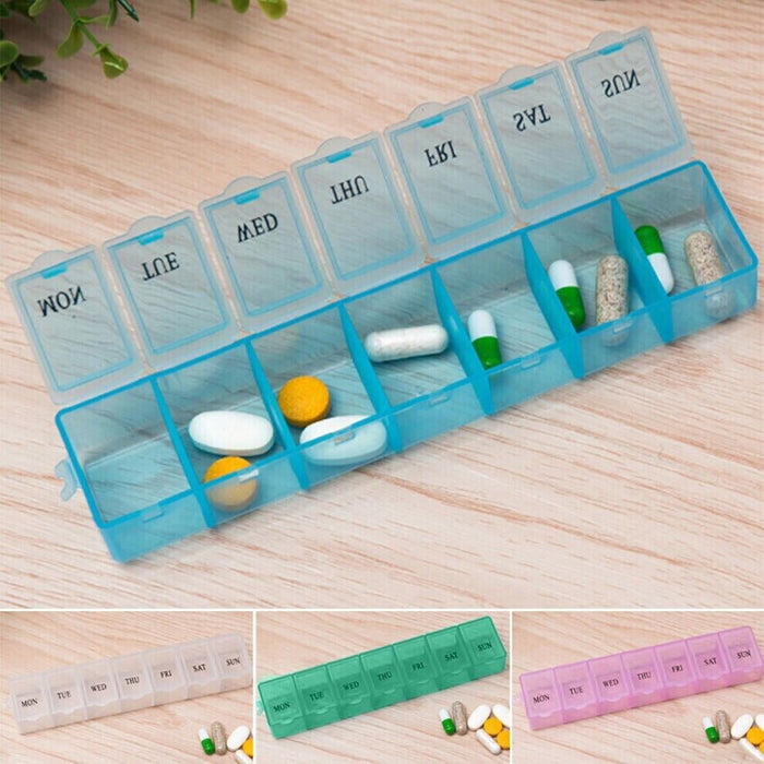 7 DAY LARGE PILL BOX HOLDERS X2 TABLET CONTAINER (Picture for reference ONLY)