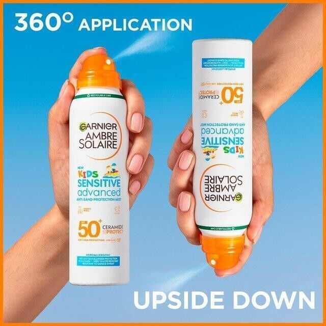 2x Ambre Solaire Kids Sensitive Anti-Sand Sun Cream Spray SPF50+