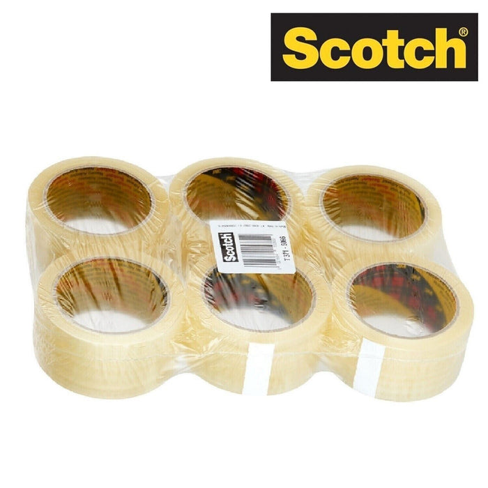 3M Scotch 371 Box Sealing Tape Transparent 44 N/100mm 50mm x 66m 6 Rolls