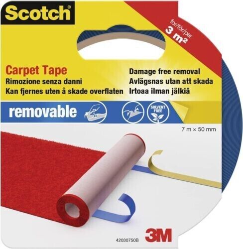 6 rolls × 3M Scotch Carpet Tape Removable 42030750B