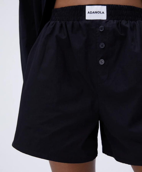 Adanola Poplin Boxer Shorts - Black XS